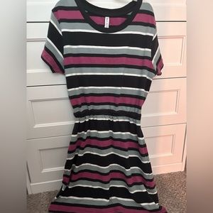 RVCA womens stripped dress with small open back